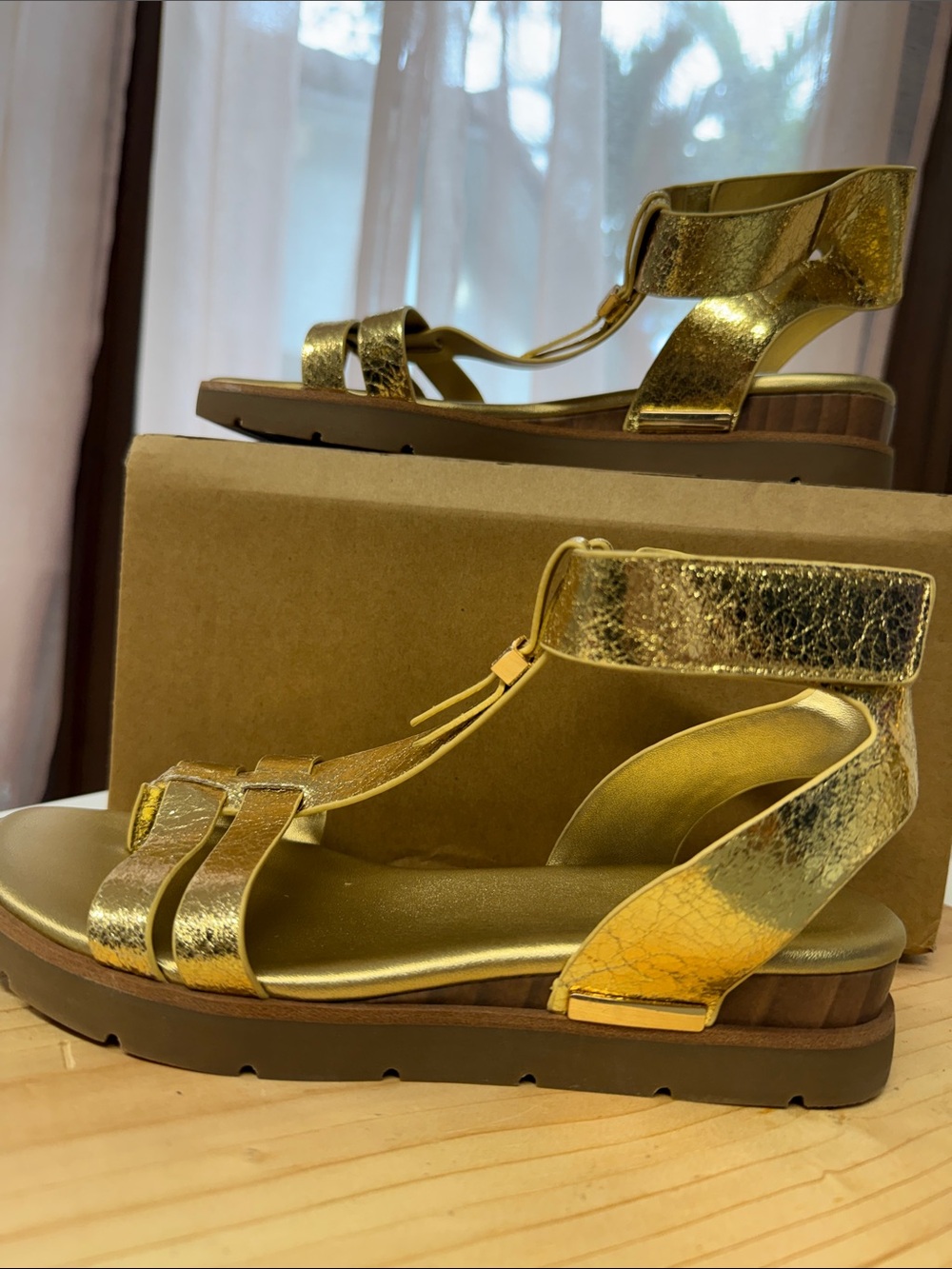 Franco Sarto Dosha Gladiator Sandals in a metallic gold finish - Picture 4 of 9